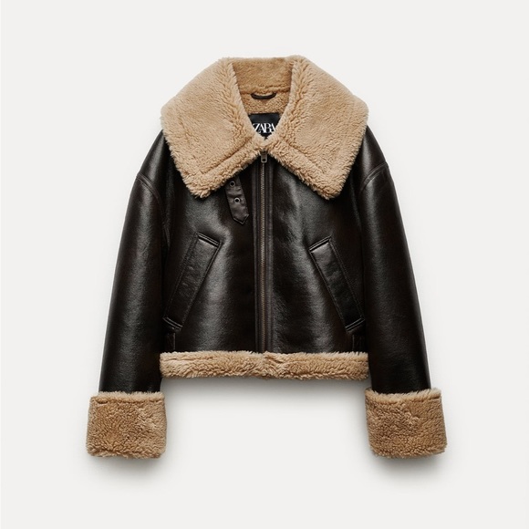 Zara Double-Faced Faux Leather Biker Size small NWT - Picture 5 of 15